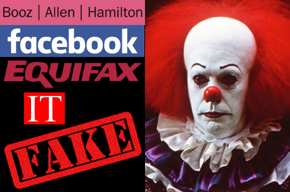 BAH, Facebook, Equifax, IT, fake, evil clown.